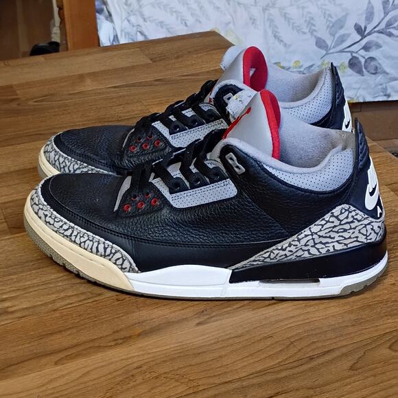 Nike Air Jordan 3 Retro Men Shoes Sneakers OG Mid Black Cement Size 13